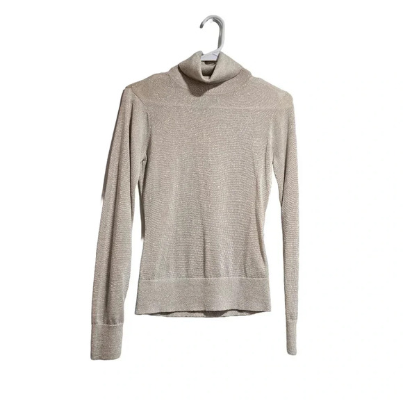 Silver Metallic Turtleneck Sweater - Never Worn - Picture 2 of 16